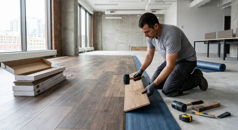 Our team working on Flooring Service projects in Framingham, MA